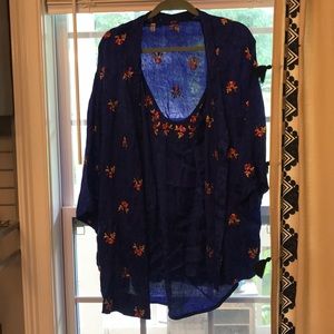 Free people intimates night gown and kimono set